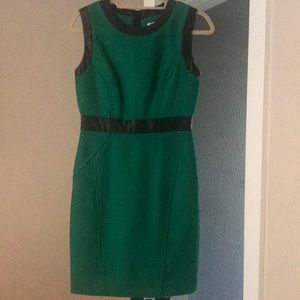 Milly Wool and Leather Sheath Dress